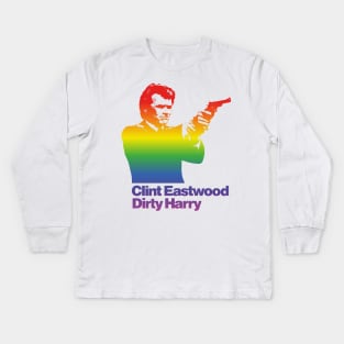 Dirty Harry (rainbow effect) Kids Long Sleeve T-Shirt